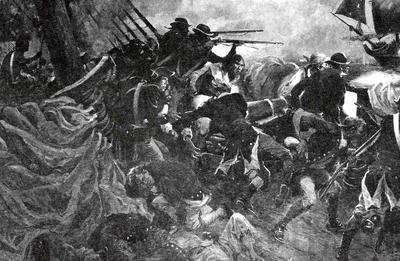 Marine Corps combat art, Continental Marines: Lt. John Fitzpatrick Dies 1776, by Col. Charles H. Waterhouse