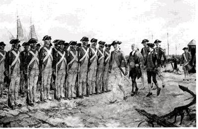 Marine Corps combat art, Continental Marines: Marines Reviewed by John Adams and John Paul Jones 1779, by Col. Charles H. Waterhouse