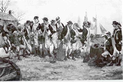 Marine Corps combat art, Continental Marines: Mustering Out, 1783 (1783), by Col. Charles H. Waterhouse