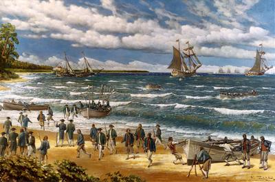 Marine Corps combat art, Continental Marines: Battle of Nassau 1776, by V. Zveg
