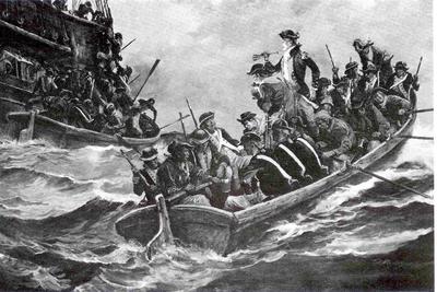 Marine Corps combat art, Continental Marines: Marines on John Paul Jones Raid on Whitehaven, England 1778, by Col. Charles H. Waterhouse