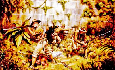 Marine Corps combat art, First 100 Years: Smedley Butler at Fort Reviere, Haiti - 1915, by Col. Donna J. Neary