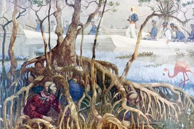 Marine Corps combat art, First 100 Years: Seminole Wars - 1836, by Col. Charles H. Waterhouse