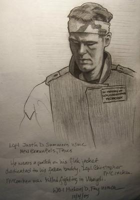 Marine Corps combat art, Global War on Terror: Michael Fay, 11, by CWO2 Michael D. Fay