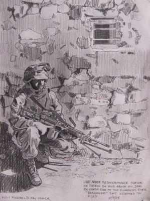 Marine Corps combat art, Global War on Terror: Michael Fay, 12, by CWO2 Michael D. Fay
