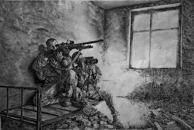 Marine Corps combat art, Global War on Terror: Sgt. Shawn P. Sales, 2, by Sgt. Shawn P. Sales