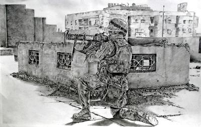 Marine Corps combat art, Global War on Terror: Sgt. Shawn P. Sales, 3, by Sgt. Shawn P. Sales