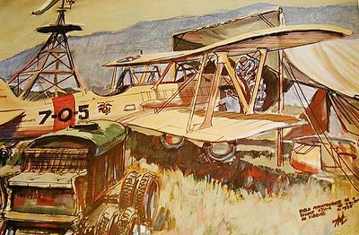 Marine Corps combat art, Inter-War Period: VoughtO3U-6 1935, by A. Michael Leahy