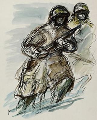 Marine Corps combat art, Korea: John A. Groth, 3, by John A. Groth