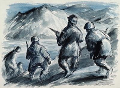 Marine Corps combat art, Korea: John A. Groth, 4, by John A. Groth