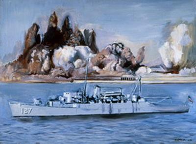 Marine Corps combat art, Korea: Russell W. Conner Hungnam Evacuation, by Russell W. Connor