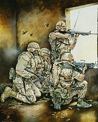 Marine Corps combat art, Second Inter-War Period: Captain Burton E. Moore, Jr., by Capt. Burton E. Moore, Jr.