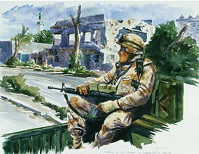Marine Corps combat art, Second Inter-War Period: Col Peter Michael Gish, 1, by Col. Peter Michael Gish