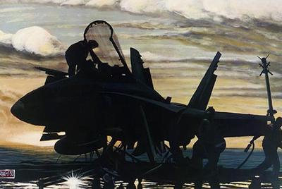 Marine Corps combat art, Second Inter-War Period: Dawn Robert Adam Malin, by Robert Adam Malin
