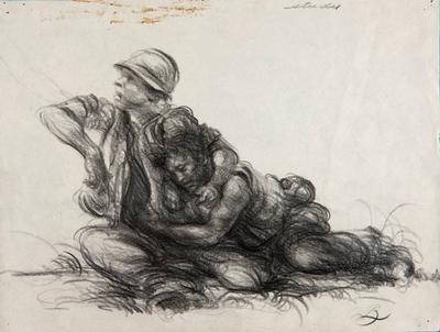 Marine Corps combat art, Vietnam: 1 St Lt Benjamine F Long, 1, by 1st Lt. Benjamin F. Long