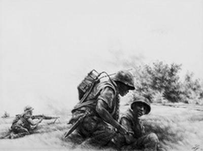 Marine Corps combat art, Vietnam: By 1 St Lt. Benjamin F. Long, 4, by 1st Lt. Benjamin F. Long