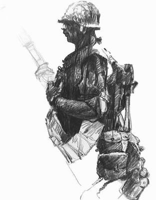 Marine Corps combat art, Vietnam: CPL Henry Casselli, by CPL Henry Casselli