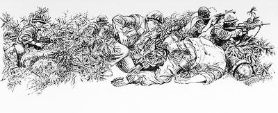 Marine Corps combat art, Vietnam: Bravo Co., 1st Bn, 4th Marines, by Col. Charles H. Waterhouse
