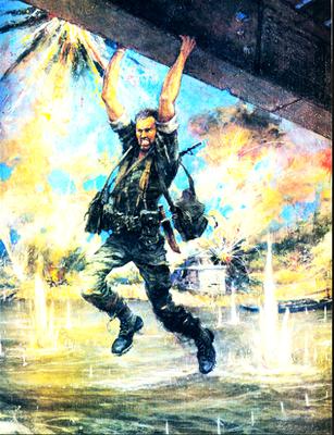 Marine Corps combat art, Vietnam: Ripley At Bridge, by Col. Charles H. Waterhouse