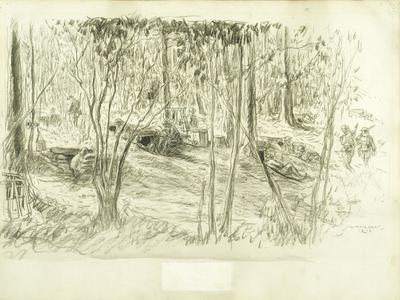 Marine Corps combat art, World War I: 5th Marine Dug Outs