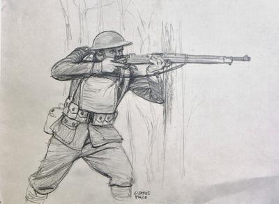 Marine Corps combat art, World War I: Battles, by SSgt Kristopher J. Battles
