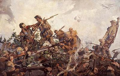 Marine Corps combat art, World War I: The battle for Blanc Mont, by George Harding