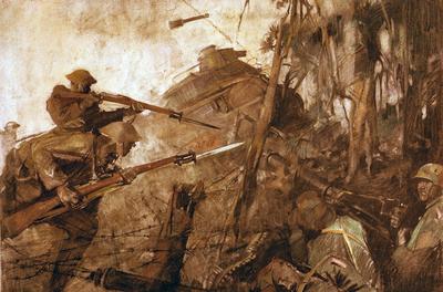 Marine Corps combat art, World War I: Storming Machine Gun George Harding, by George Harding