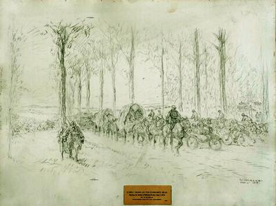 Marine Corps combat art, World War I: Supply Trains on the Paris-Metz Road