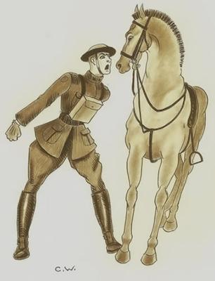 Marine Corps combat art, World War I: Wilson Marine French Horse, by Claggett Wilson