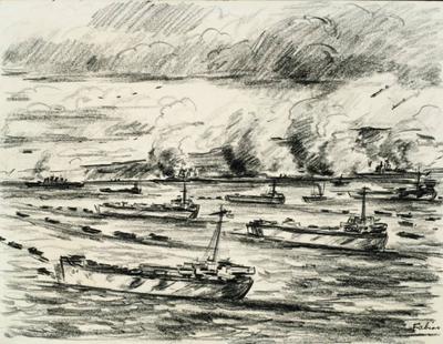 Marine Corps combat art, World War II: By Sergeant John Fabion, by Sergeant John Fabion