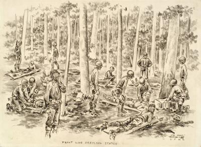 Marine Corps combat art, World War II: By Technical Sergeant Victor P. Donahue, 2, by Technical Sergeant Victor P. Donahue