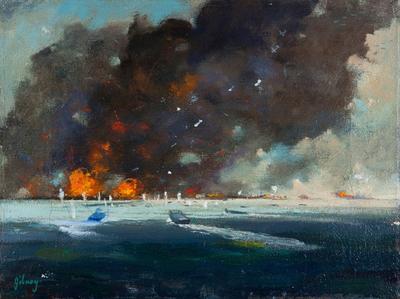 Marine Corps combat art, World War II: Cpl Richard Gibney, by Cpl. Richard Gibney