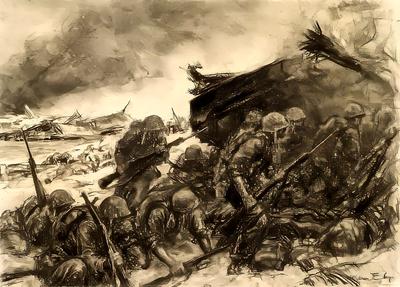 Marine Corps combat art, World War II: Kerr Eby, 34, by Kerr Eby