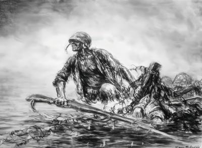 Marine Corps combat art, World War II: Kerr Eby, 50, by Kerr Eby