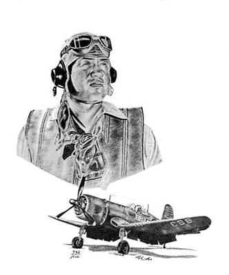 Marine Corps combat art, World War II: Michael Wooten Pappy, by Michael Wooten
