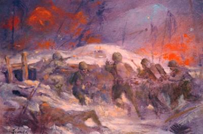 Marine Corps combat art, World War II: Richard Gibney, by Cpl. Richard Gibney