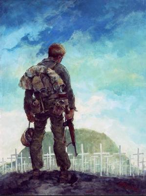 Marine Corps combat art, World War II: Iwo, by Col. Charles H. Waterhouse